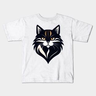 Tribal Black Cat Kids T-Shirt